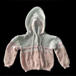 COPY - VINTAGE-TODDLE TIME-PINK & WHITE SWEATER